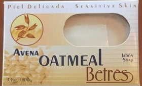 Side profile of Betres Avena 3.5 oz bar displaying smooth edges and compact travel size