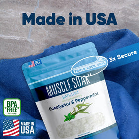 Better Bath Better Body hand scooping salt showing simple measuring and application