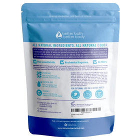 Better Bath Better Body pouch beside measuring cup demonstrating 2 lb size