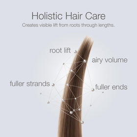 Better Not Younger bamboo and biotin ingredients display supporting fuller-looking hair