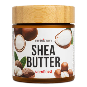 Better Shea Butter front jar showing clean packaging and natural benefits