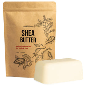 Better Shea Butter front packaging showing pure 1 lb bar for versatile moisturizing