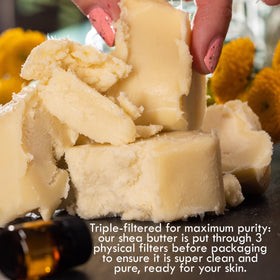 Better Shea Butter label with cooperative credit highlighting ethical sourcing benefit