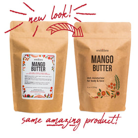 Better Shea Butter measuring mango butter and oils for DIY skincare recipes