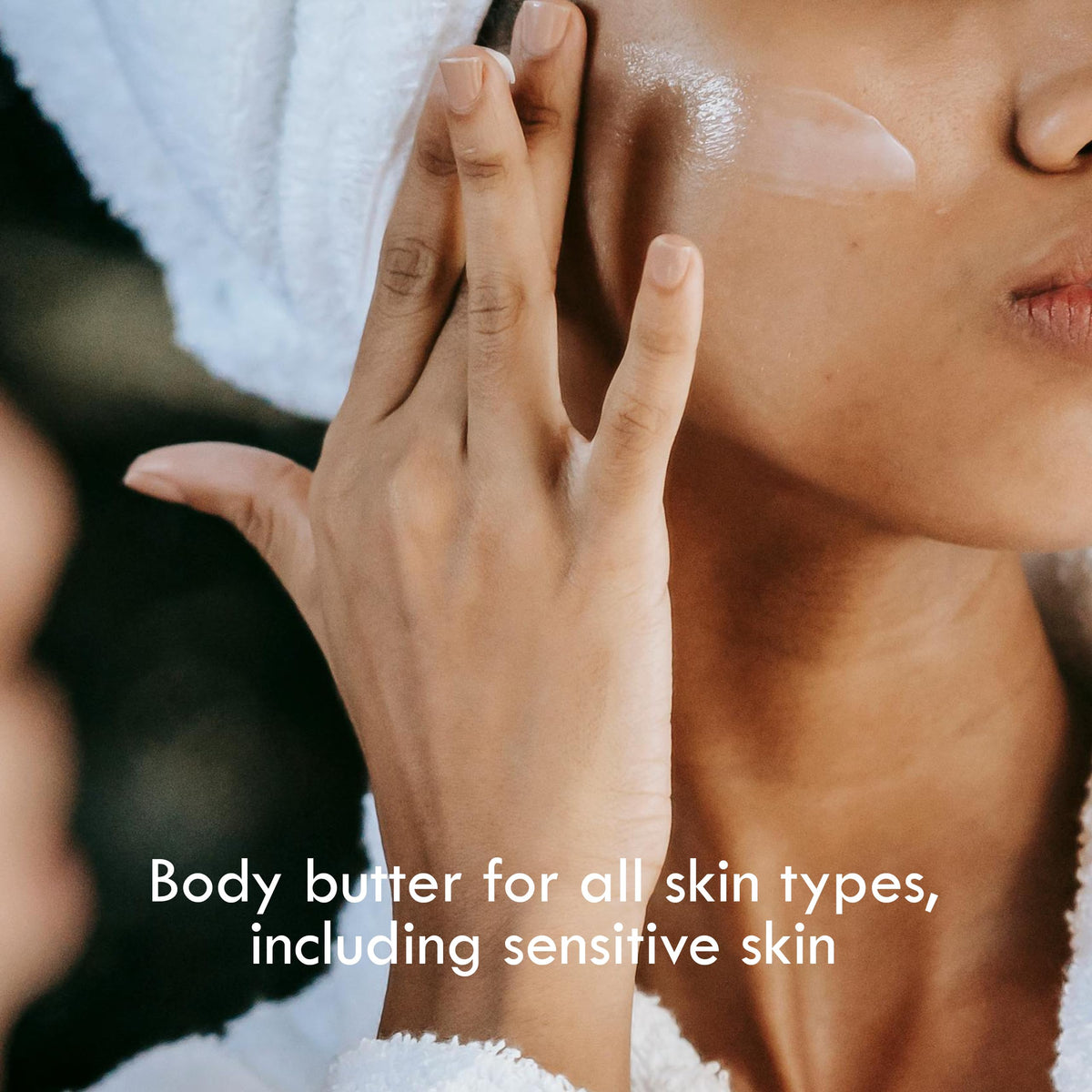 Better Shea Butter mango butter melting on skin to quickly hydrate and soften