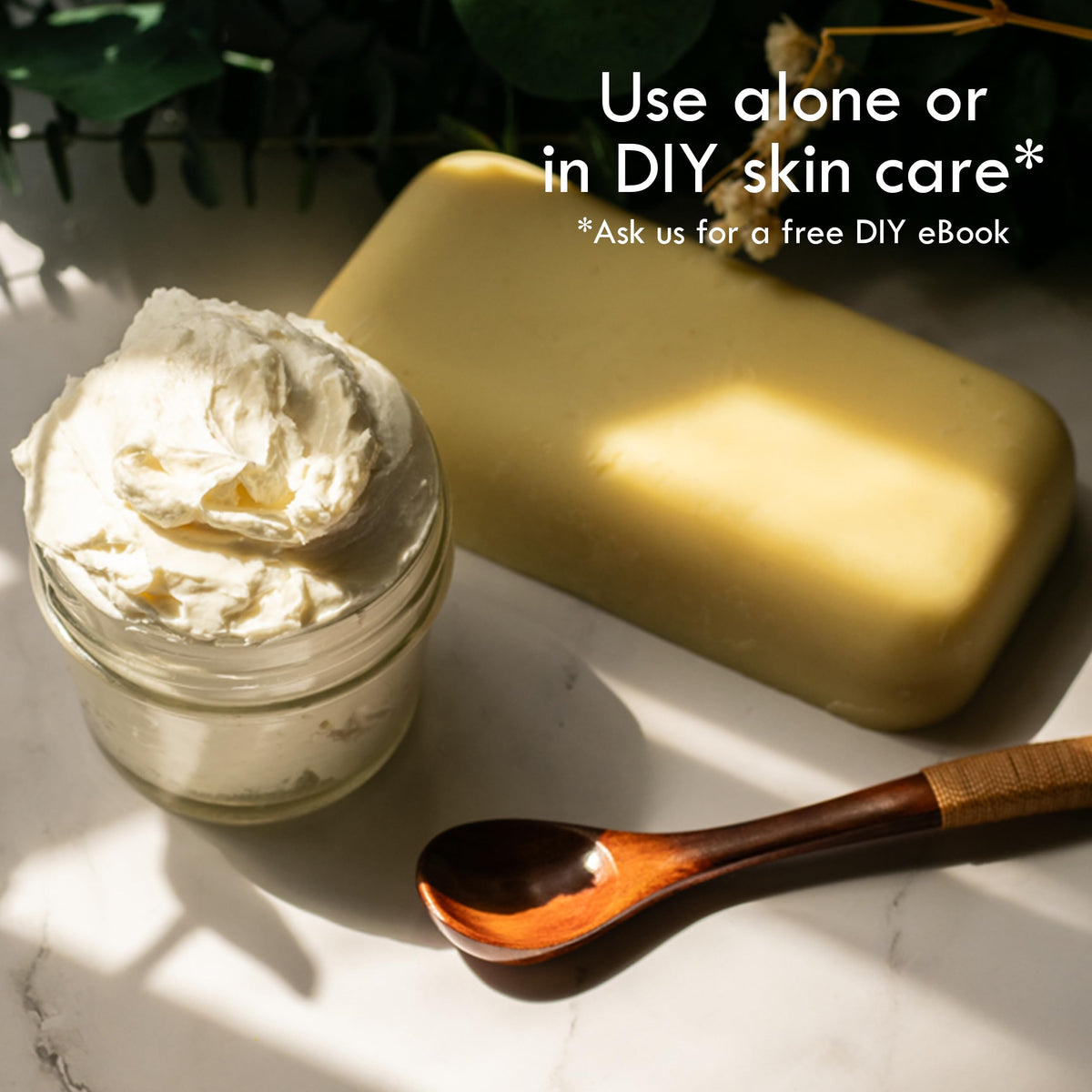 Better Shea Butter melting between palms demonstrating quick absorption and moisturizing effect
