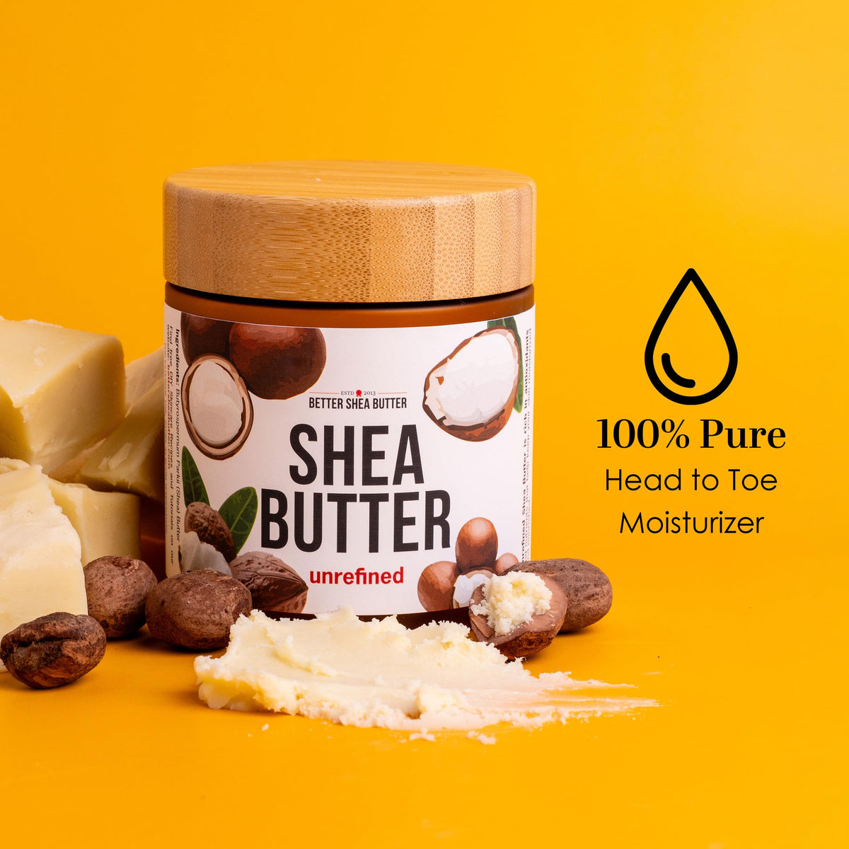 Better Shea Butter open jar with creamy contents ready to scoop