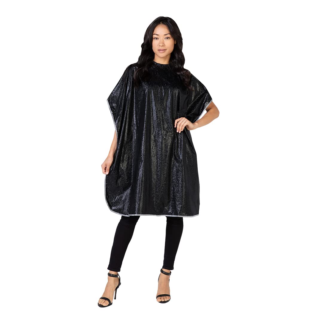 Betty Dain front view cape showing full black coverage and professional look