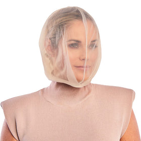Betty Dain front view hood protecting hair and makeup during dressing