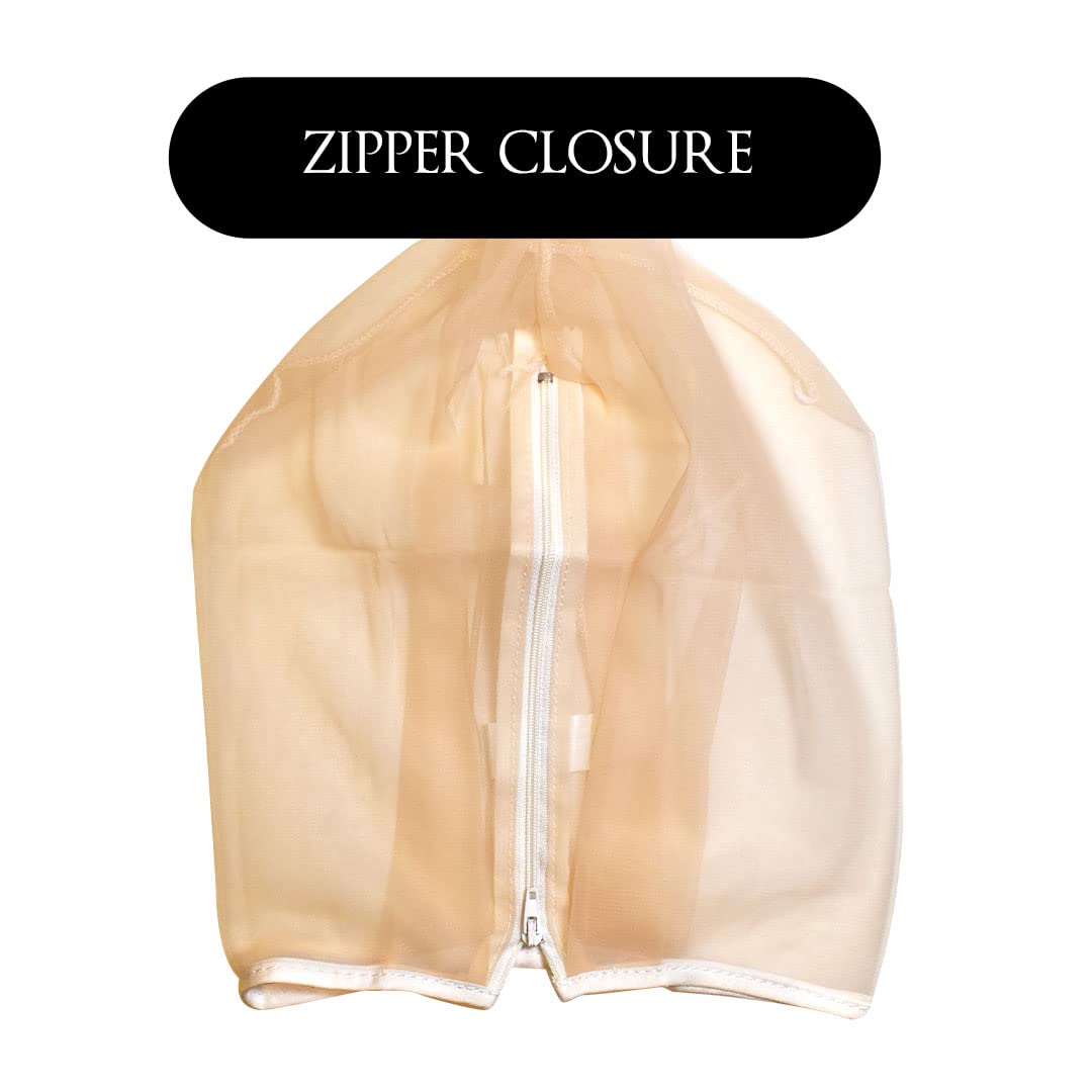 Betty Dain hood held in hand showing lightweight size and portability