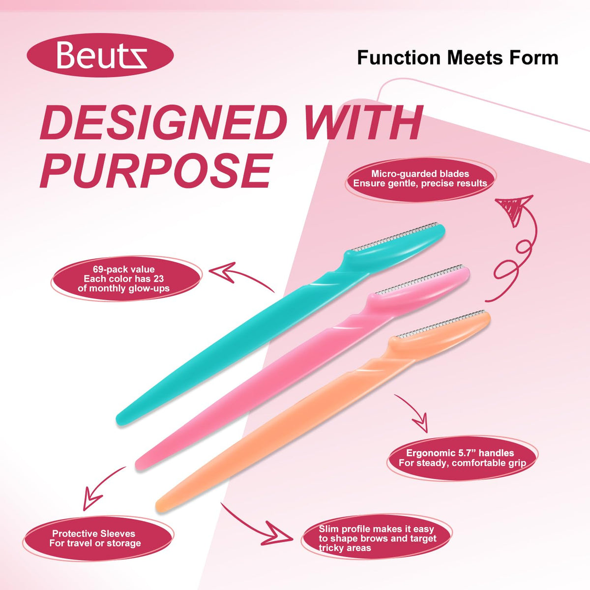 Beutz razor held in hand showing size and accurate control