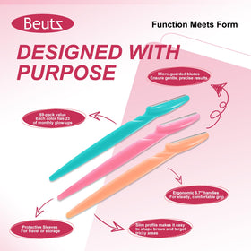 Beutz razor held in hand showing size and accurate control