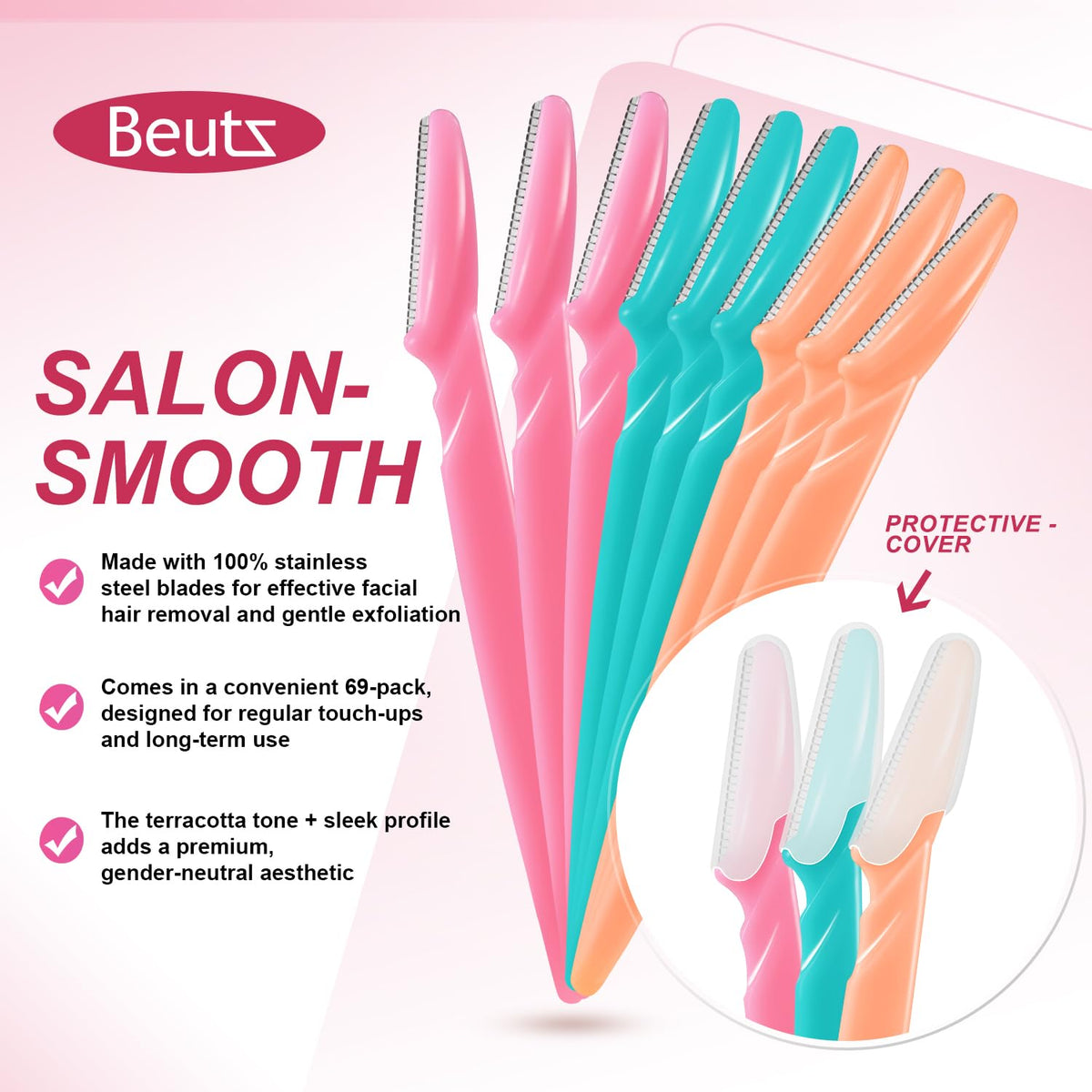 Beutz single razor with safety cap illustrating secure handling