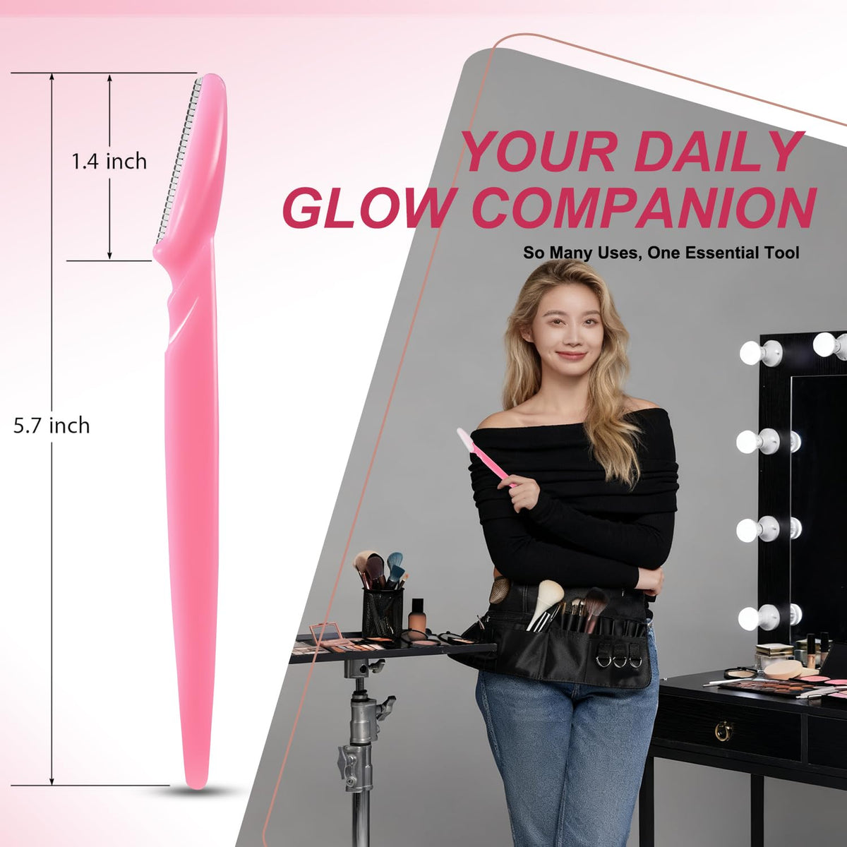 Beutz shaving eyebrow demonstration showing refined brow shaping