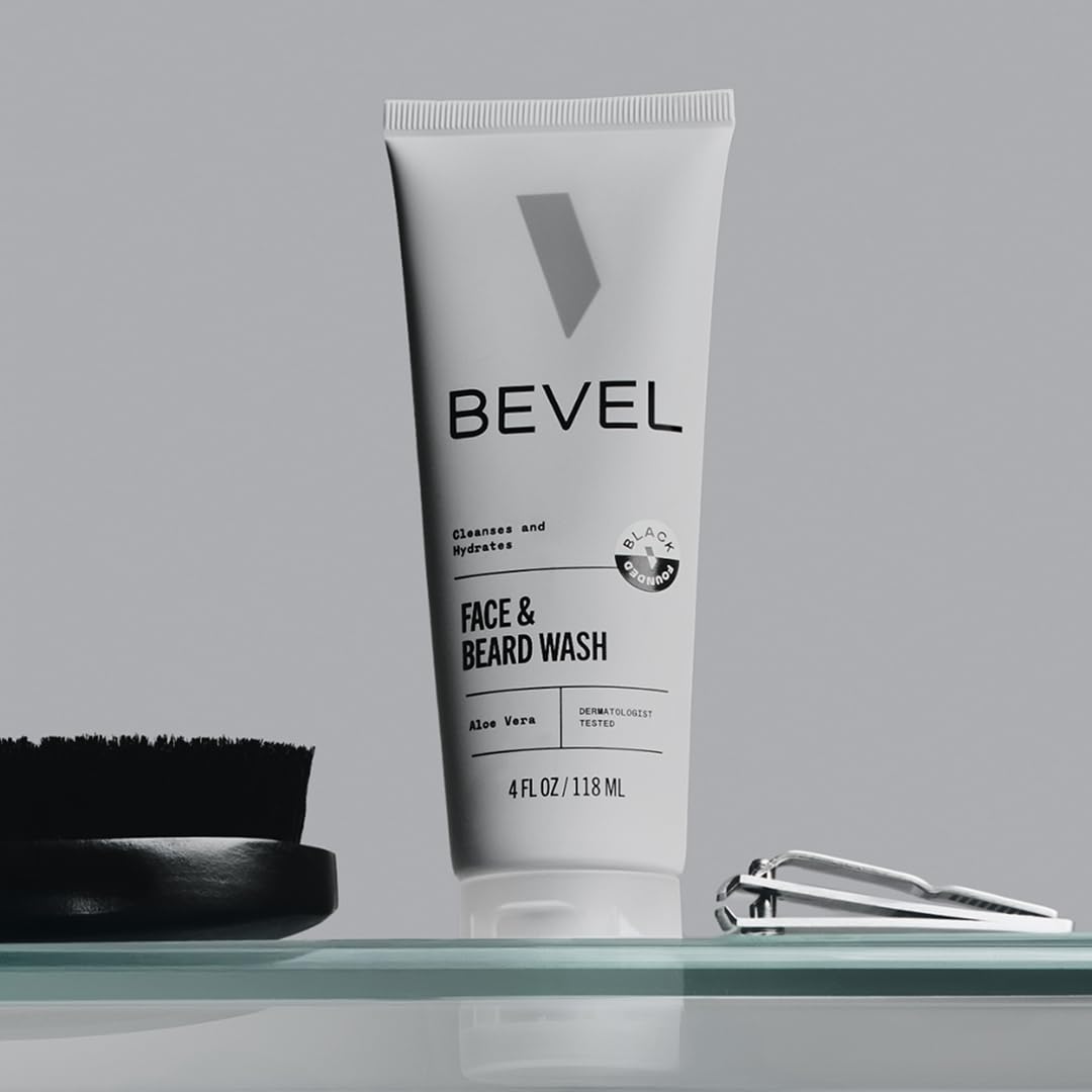 Bevel being applied to beard illustrating softening and easier grooming
