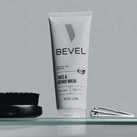 Bevel being applied to beard illustrating softening and easier grooming