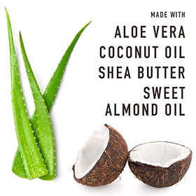 Bevel ingredients label close-up highlighting coconut oil and shea butter benefits