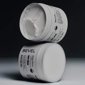Label detail showing Bevel ingredients list and hypoallergenic claim