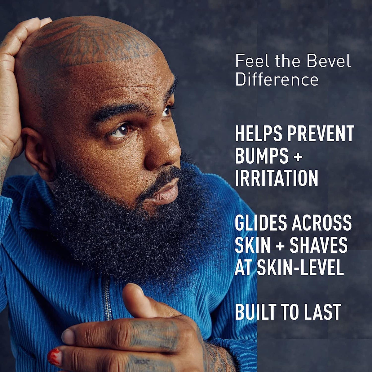 Bevel brass handle close-up highlighting weight and grip for steadier, lower-pressure strokes