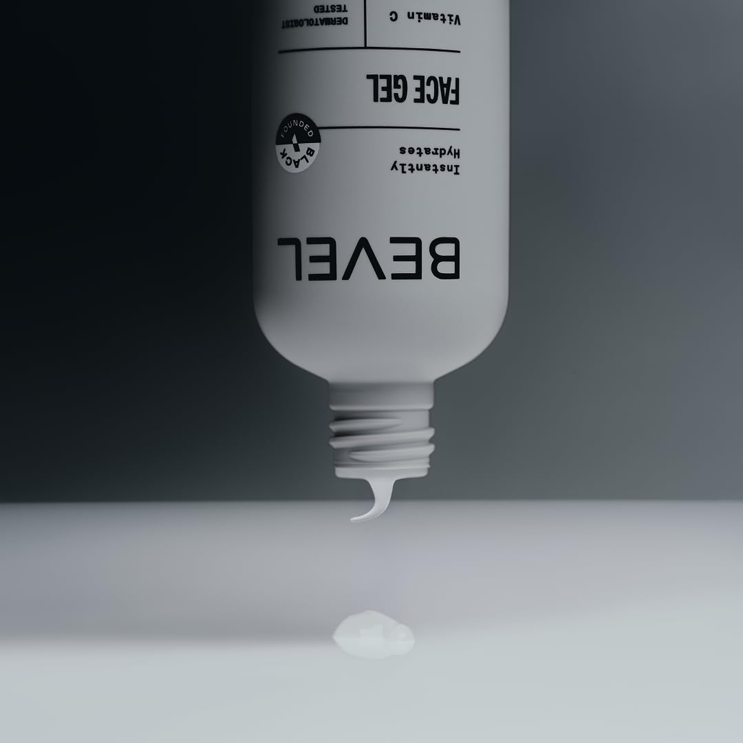 Bevel clear gel texture close-up revealing smooth, fast-absorbing formula benefit