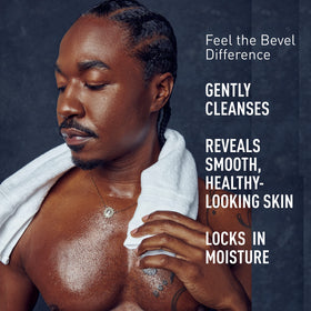 Bevel body wash rich foam close-up showing gentle cleansing action