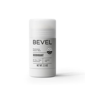 Bevel deodorant front packaging showing product and brand benefit