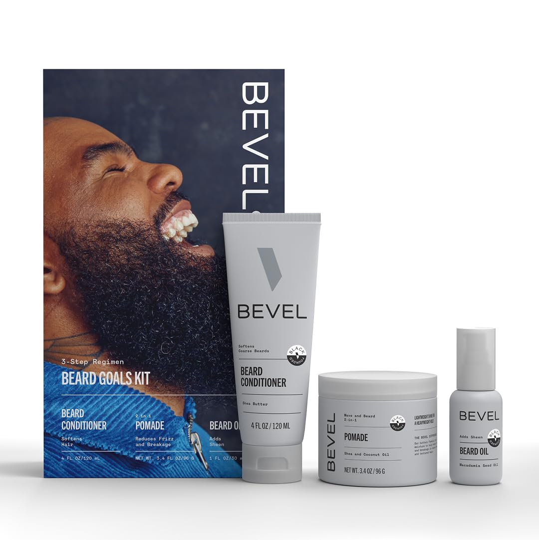 Bevel kit front packaging showing complete grooming set and clear product benefits