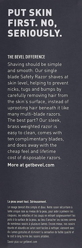 Bevel razor in bathroom setting with towel and balm showing everyday grooming routine benefits