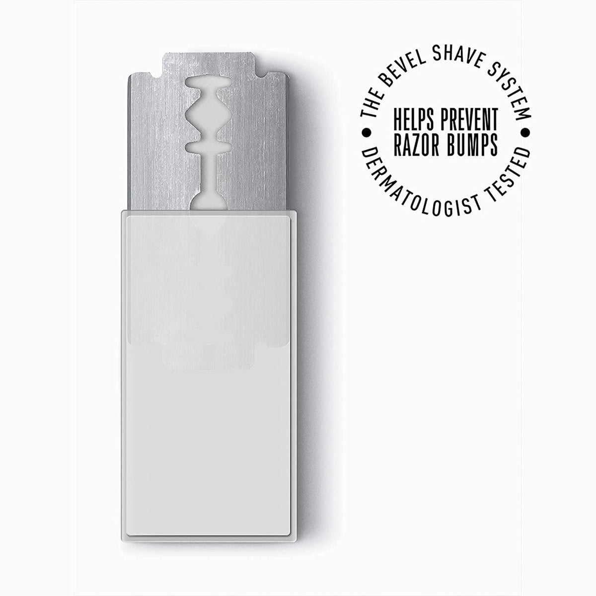 Bevel blades on a bathroom counter with shave cream for consistent routine