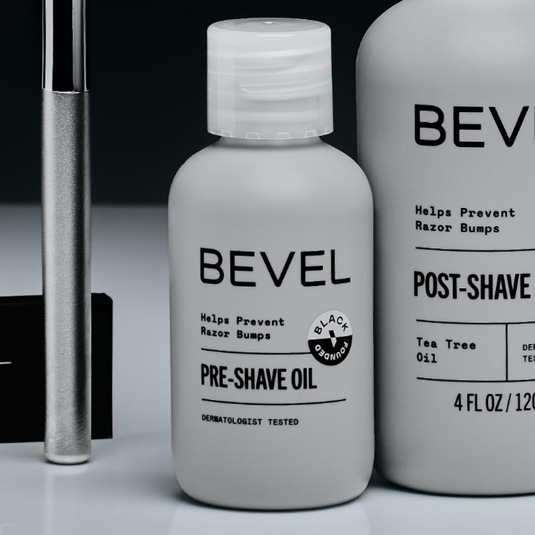 Bevel oil dropper closeup showing texture for even application and hair softening