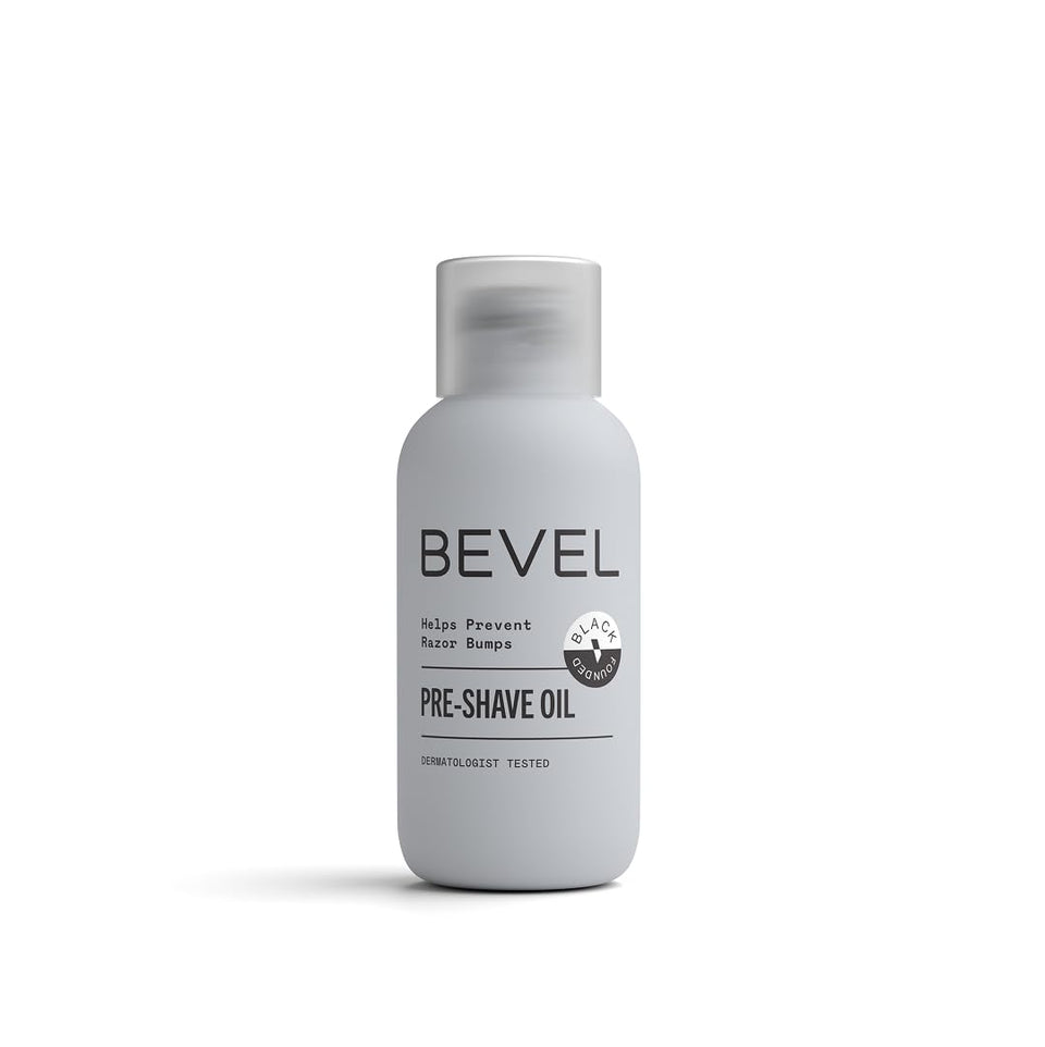 Bevel front bottle showing product and easy-grip cap for convenient grooming