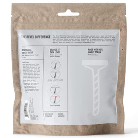 Bevel graphic highlighting wheatstraw content and environmental benefit of less plastic