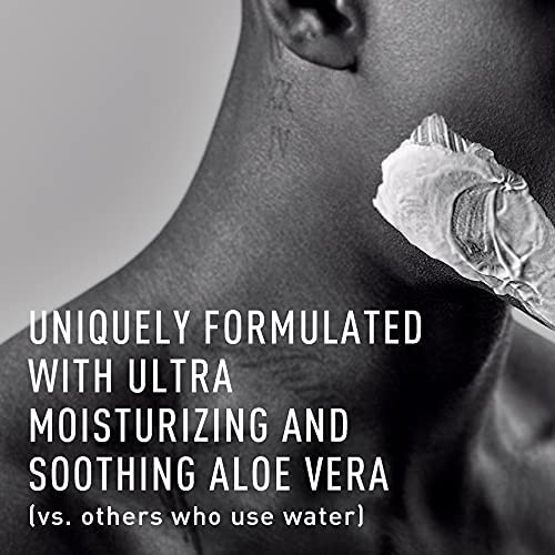 Bevel shaving cream texture close-up showing creamy aloe-rich lather for smooth glide