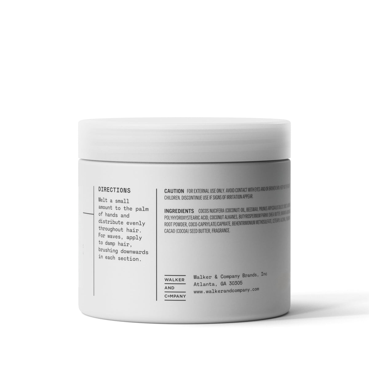 Bevel jar held in hand for size comparison, shows travel-friendly 3.4 oz benefit