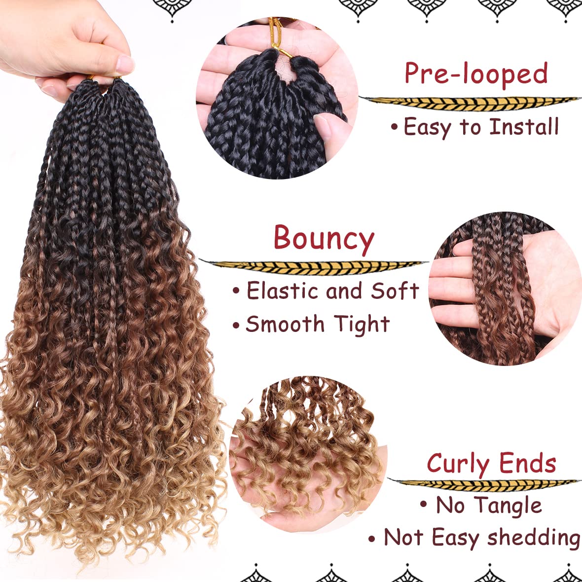 Beverlee pre-looped root detail showing easy-install loops for faster styling