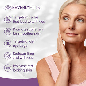 BEVERLY HILLS applying a drop to hand illustrating easy blending and controlled dosage benefit