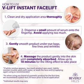 BEVERLY HILLS V-Lift label and ingredients panel revealing peptide and bee venom inclusion