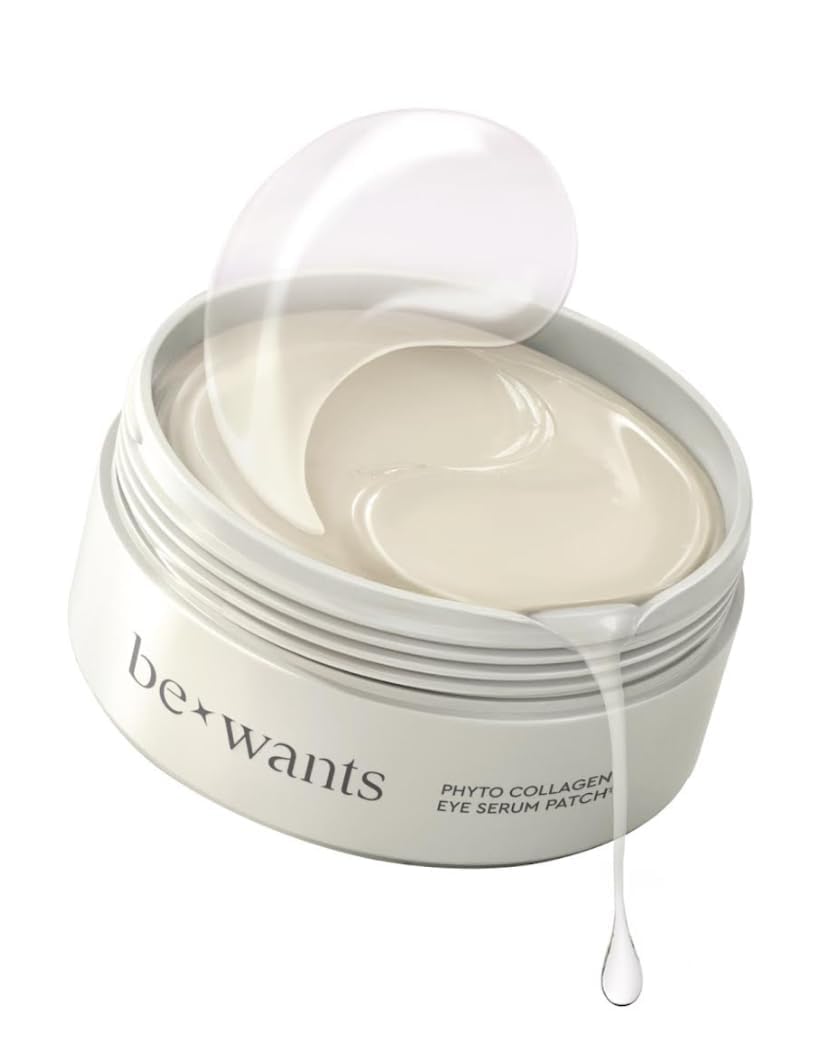 BE+WANTS front packaging showing 60 under eye patches and product benefit