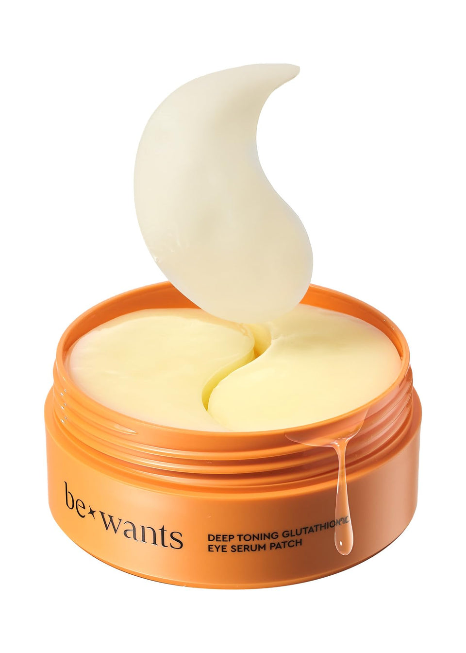 BE+WANTS front packaging showing 60 hydrogel eye patches and product branding benefits