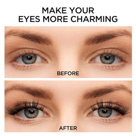 BEYELIAN cluster lashes applied demonstrating natural seamless blend
