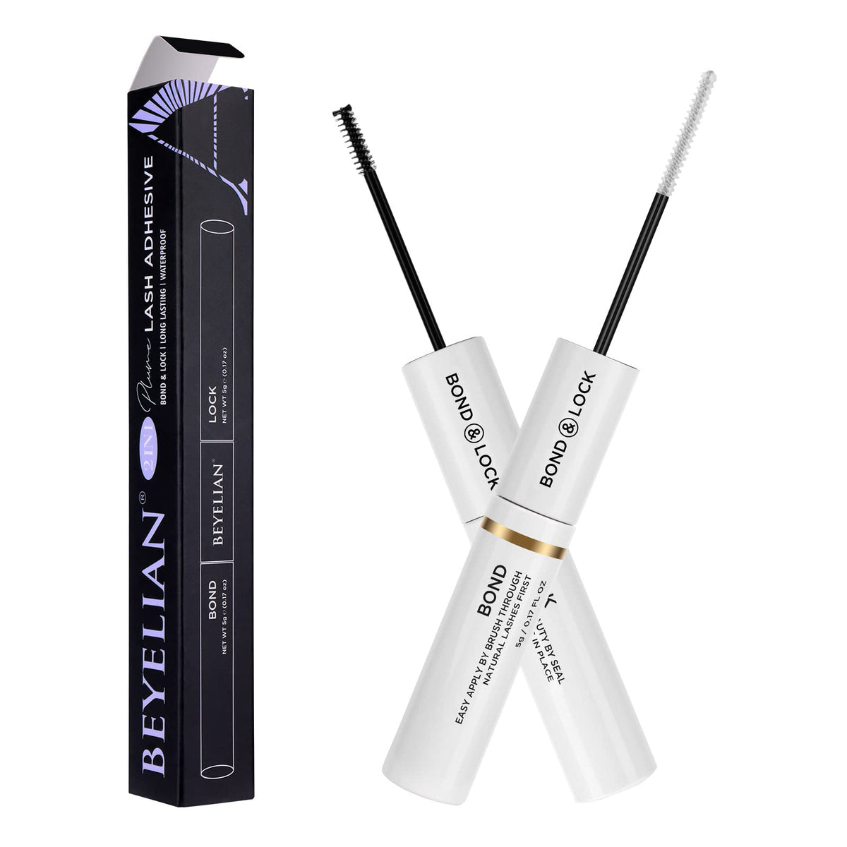 BEYELIAN front packaging showing dual-ended adhesive benefits