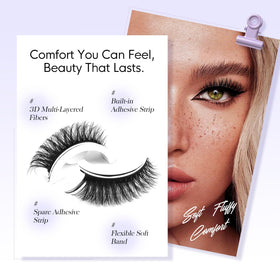 BEYELIAN lashes held in hand to show compact size and travel-friendly fit