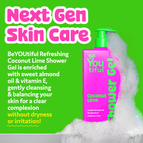 BeYoutiful 32oz bottle next to common items showing size and value