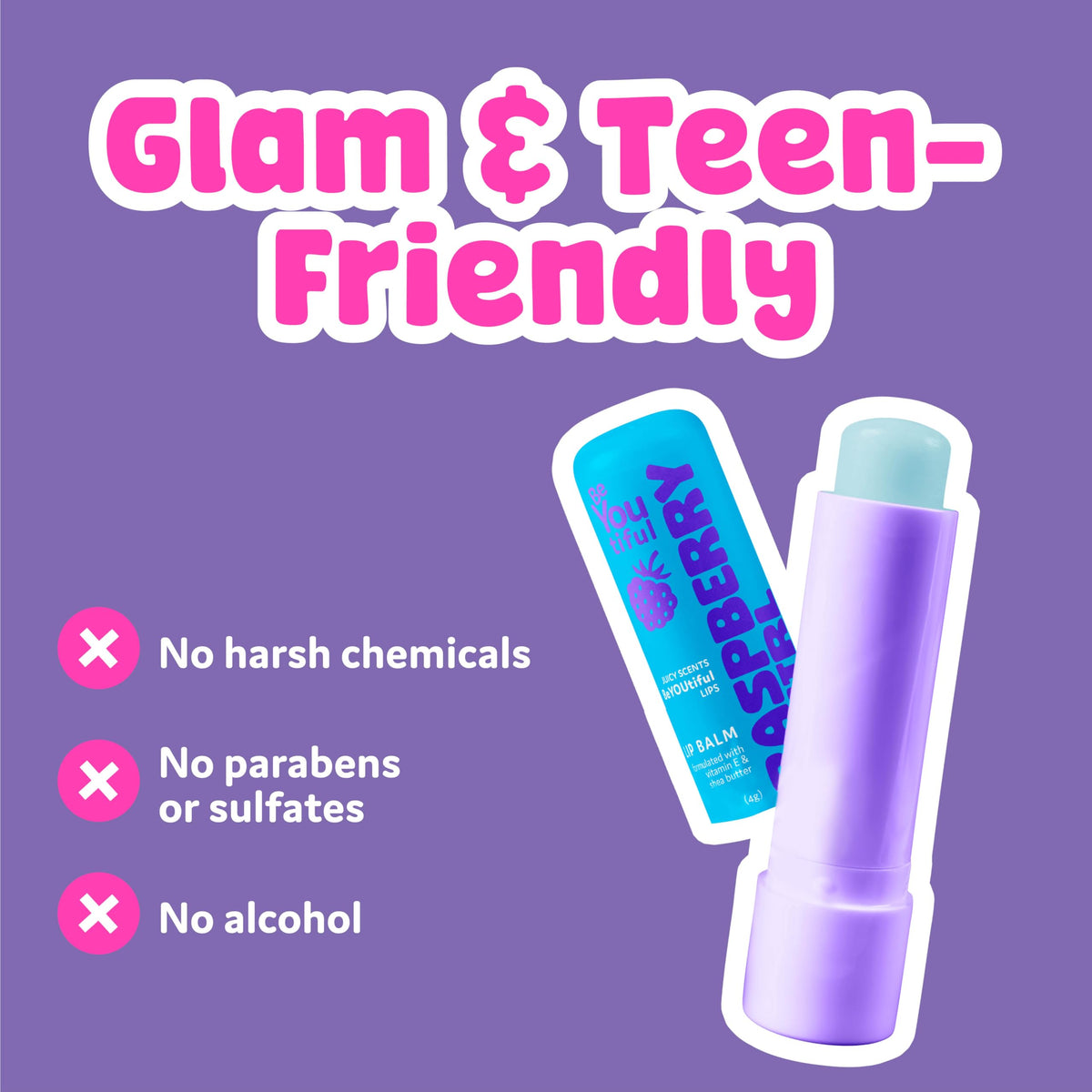 BeYoutiful balms inside a backpack showing compact size for everyday carry