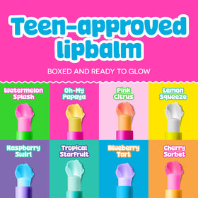 BeYoutiful open gift box with all eight fruity balms displayed for gifting ease