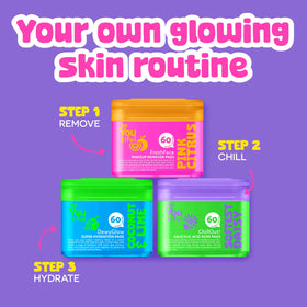 BeYoutiful pad in hand being applied to face for instant refresh