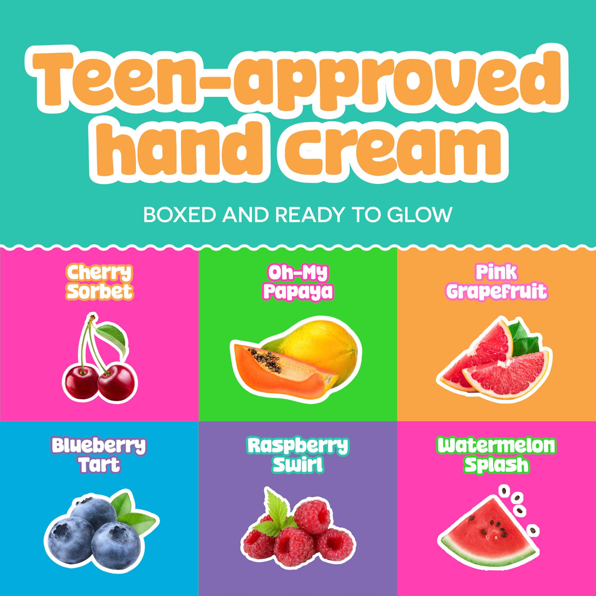 BeYoutiful six cream tubes arranged to show scent variety and sharing