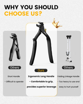 BEZOX clippers held in hand to show size and better leverage benefit