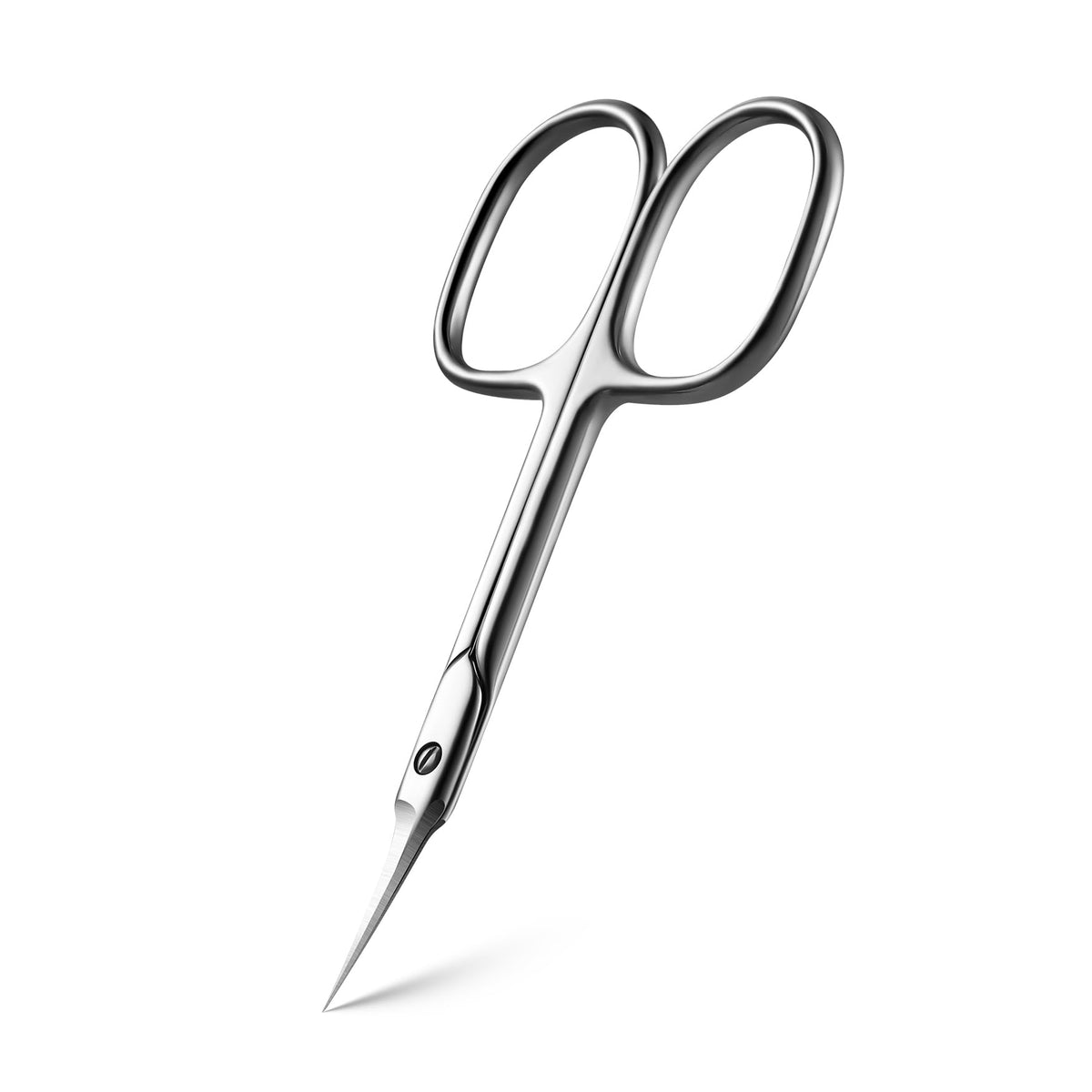 BEZOX curved cuticle scissors front view showing compact precision