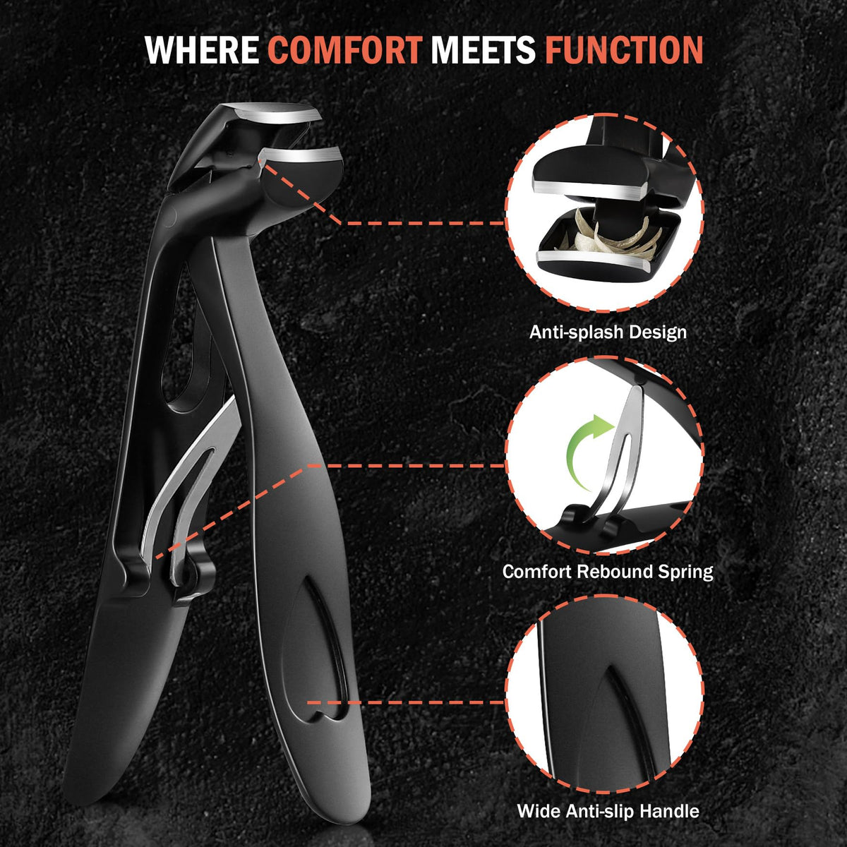 BEZOX textured ergonomic handle close-up for secure comfortable grip